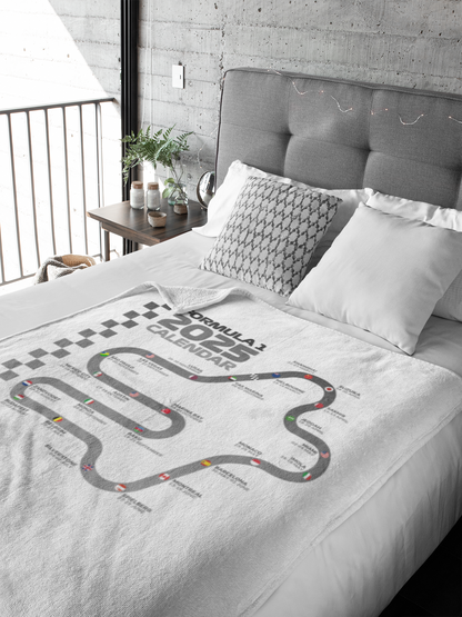 F1 Calendar Velveteen Plush Blanket - 2025