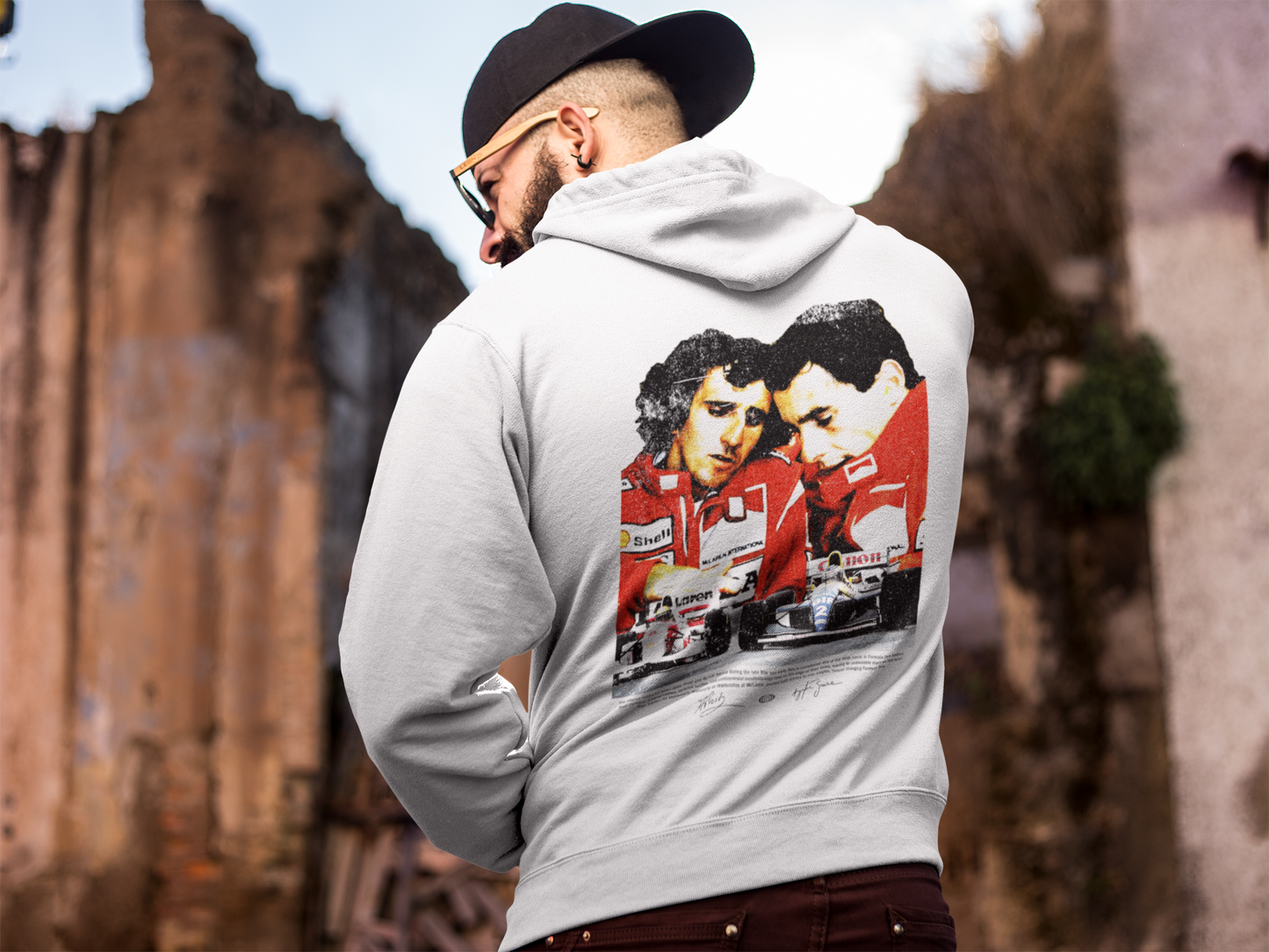 Prost x Senna F1 Vintage Graphic Hoodie