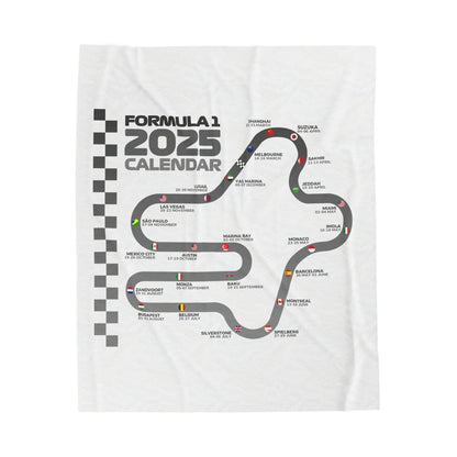 F1 Calendar Velveteen Plush Blanket - 2025